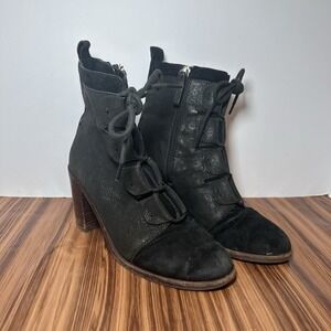 Women's Ed  Black Booties With Heels Size 8M